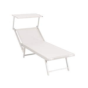 LETTINO POOL CM.186X61X40H C/PARASOLE BIANCO